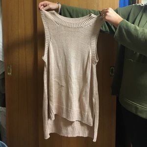 Pale pink sleeveless knit sweater