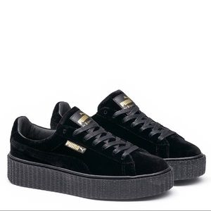 Women's Rihanna x Puma Fenty Black Velvet Creepers