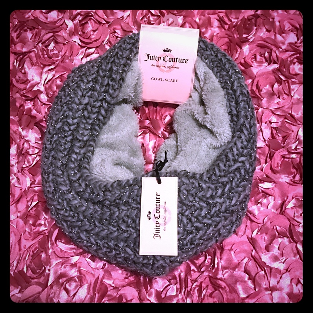 *SOLD* Juicy Couture cowl scarf in silver gray