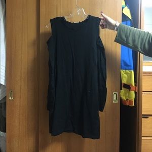 Black open shoulder dress