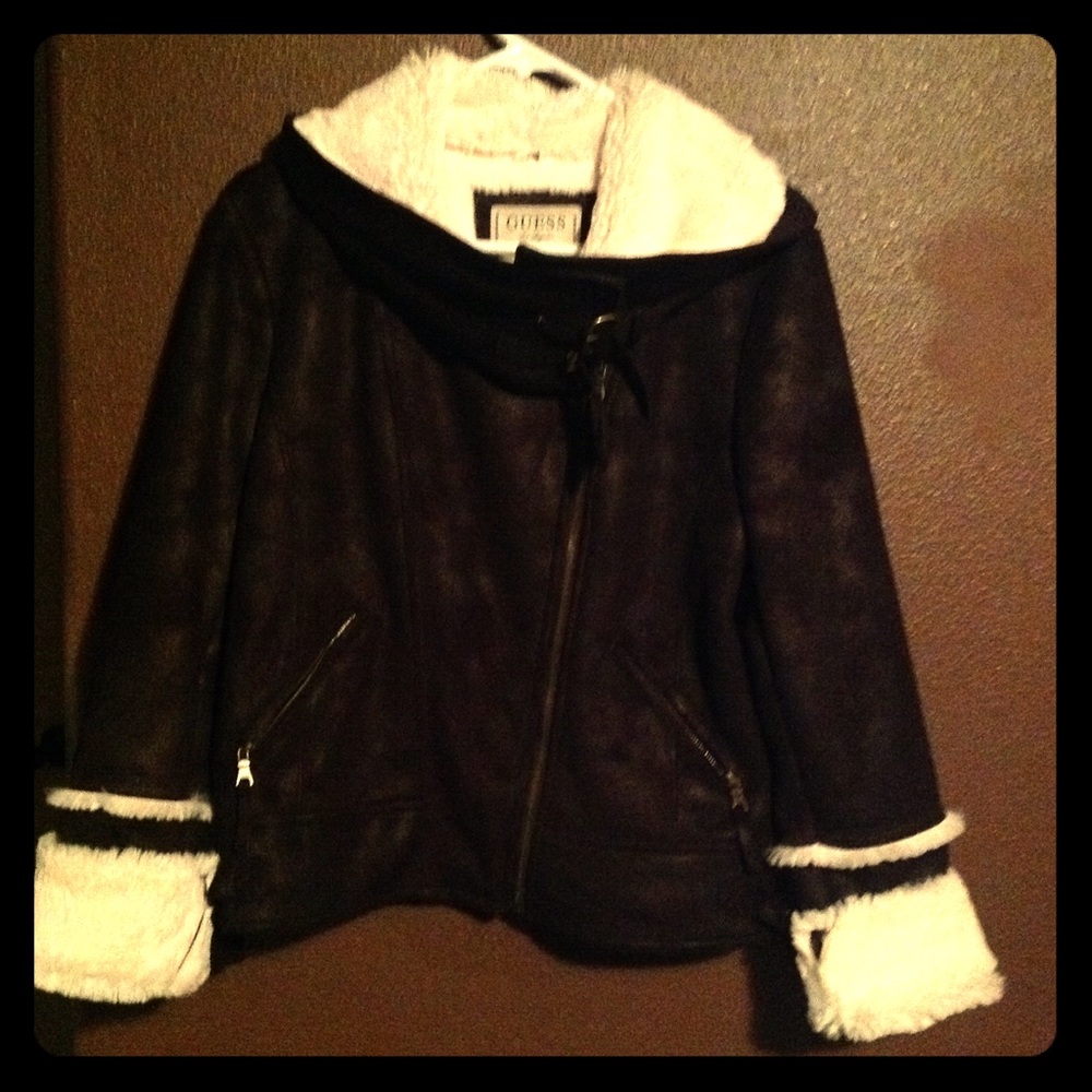 NWT - Guess Brand Leather Moto Pilots Jacket