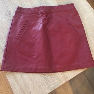 Red wine faux leather mini
