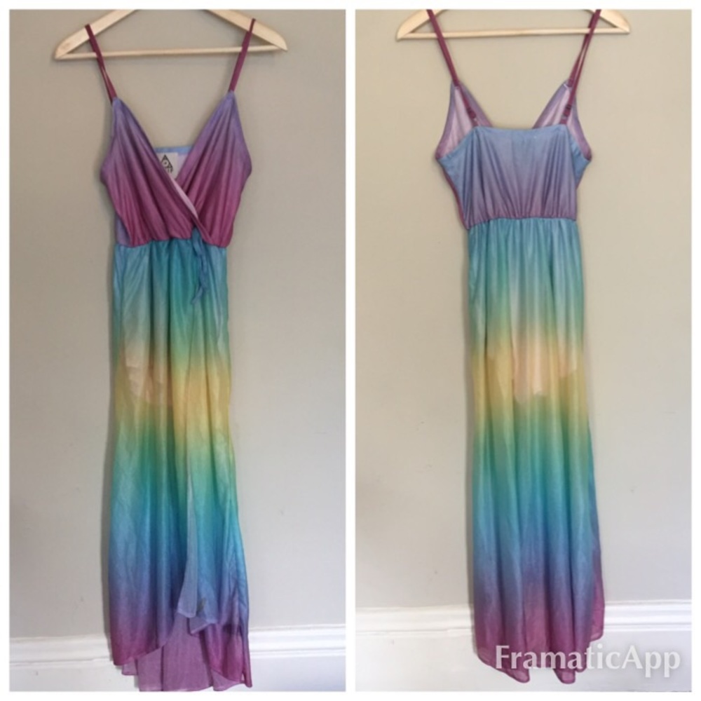 Unit rainbow wrap midi dress