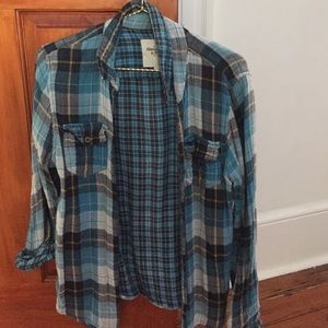 Blue and yellow flannel