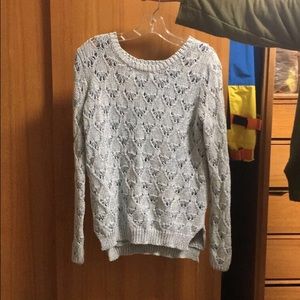 Pale blue cable knit sweater