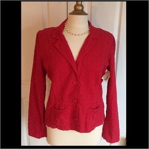 Johnny Was Red Embroidered Jacket-New
