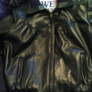 Black leather jacket