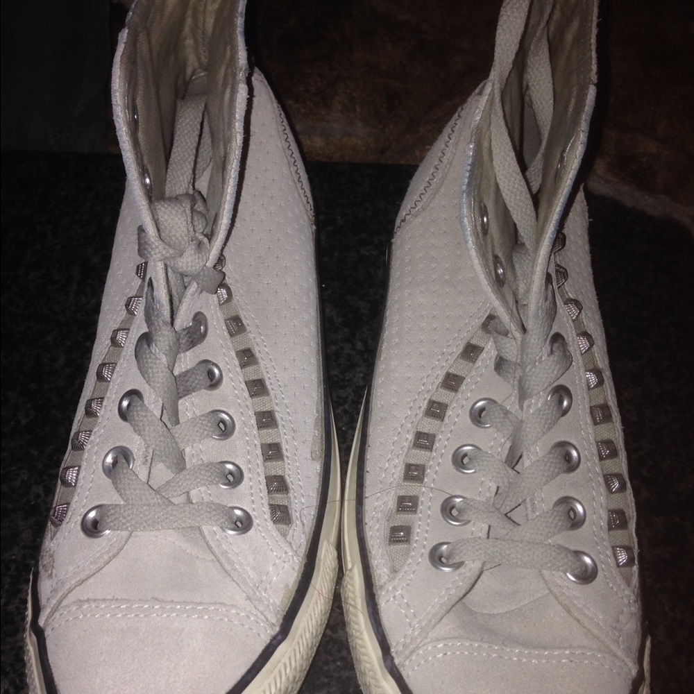 RARE Converse All Stars Gray with Metal Studs. 6.5