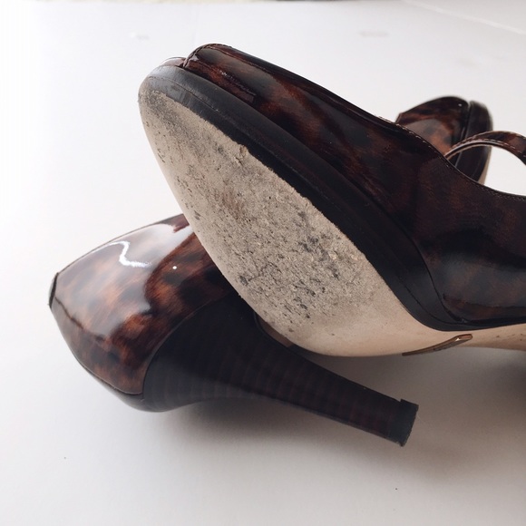 Cole Haan Tortoise Print Peep Toe Maryjanes - Picture 4 of 4