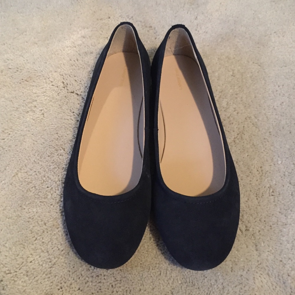 Lands' End black suede simple flats