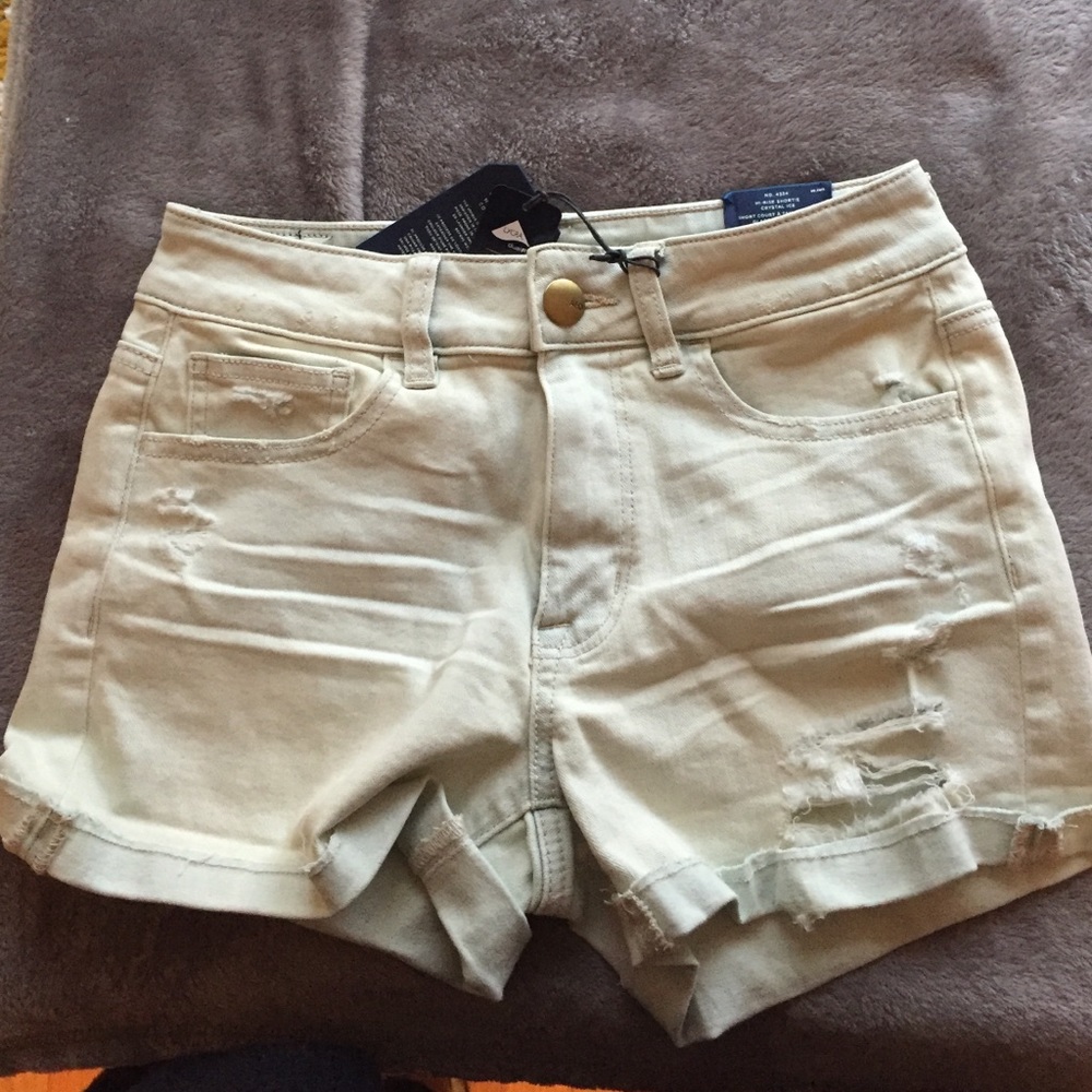 High Rise Shortie Light Wash Jean Shorts