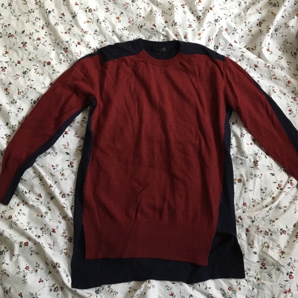 J. Crew Sweaters - J. Crew colorblock sweater tunic maroon navy wool