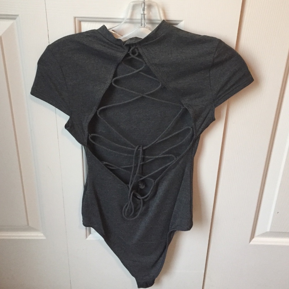 Dark gray body suit