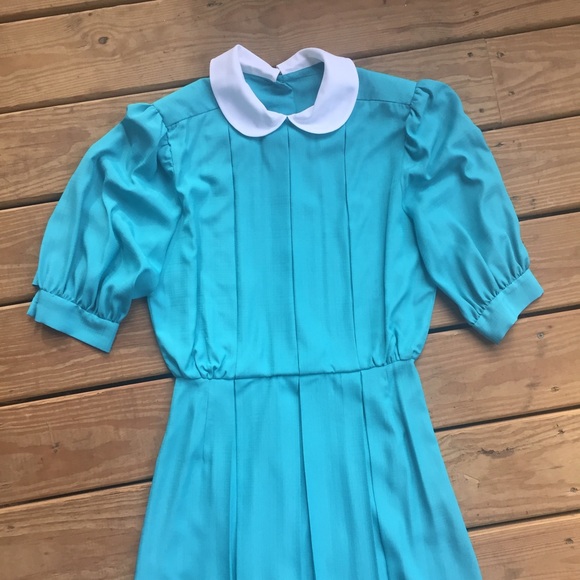 ⚡️SOLD ⚡️Teal Adorable Pleated Vintage Dress - Picture 2 of 4