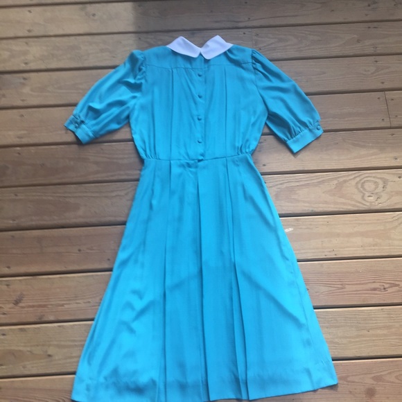 ⚡️SOLD ⚡️Teal Adorable Pleated Vintage Dress - Picture 3 of 4