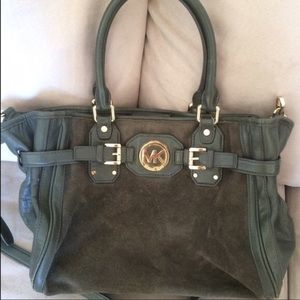 Michael kors purse, brown suede