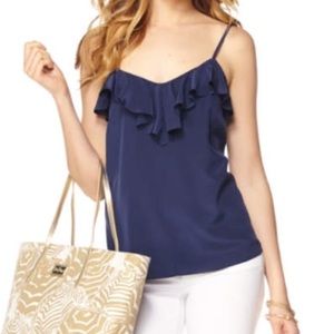 Lilly Pulitzer cascading ruffle blouse