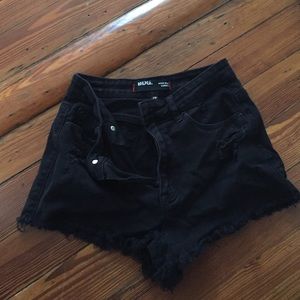 Black cheeky shorts