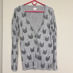 Long grey cat cardigan