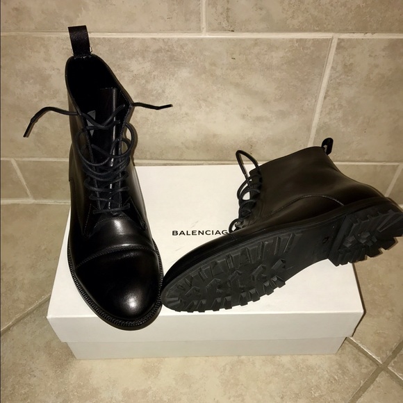 Black Balenciaga boots
