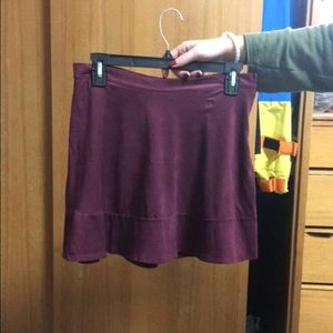 Suede burgundy skirt