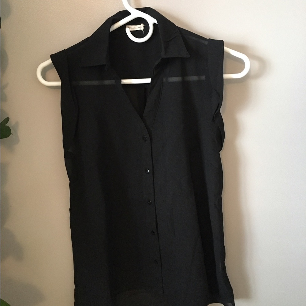 Black tank top blouse