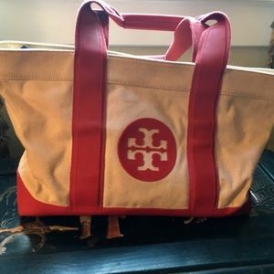 Tory Burch Canvas and Leather Bag