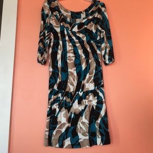 BCBG Blue & Brown Dress