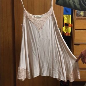 Lace pale pink tank top