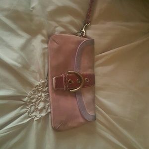Leather coach wristlet