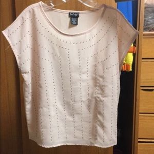 Pale pink studded loose top