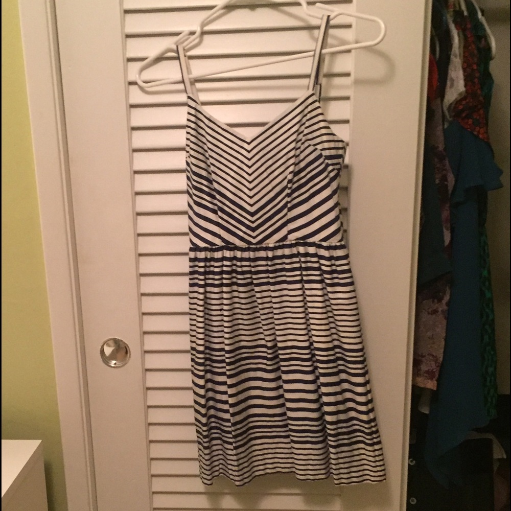 Navy and White Striped Dress by Bar III XS