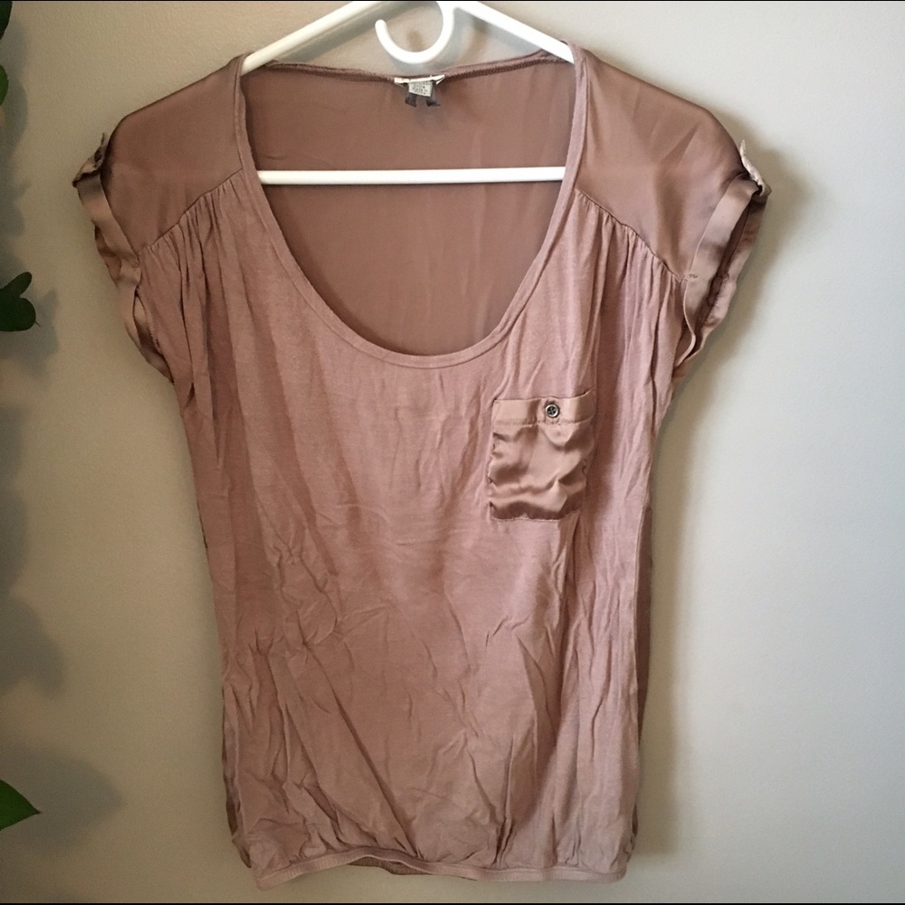 Mauve T-shirt with pocket