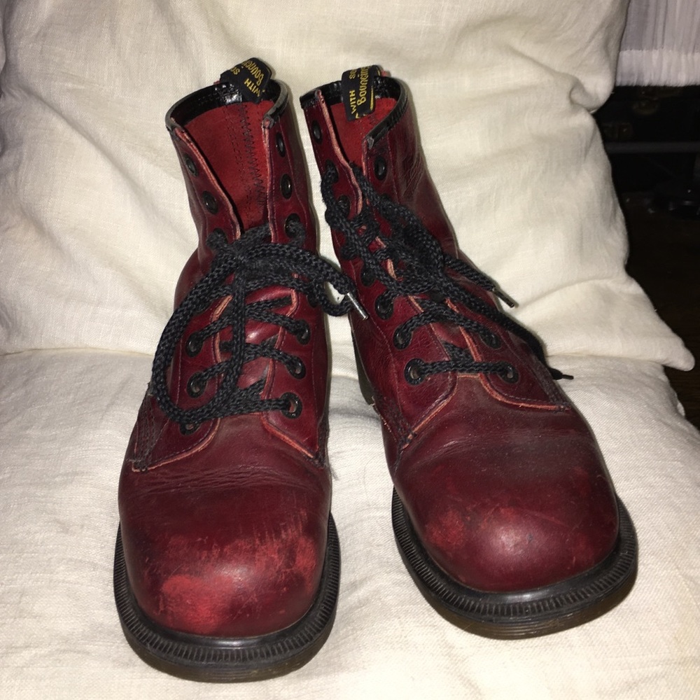 Vintage deep red Doc Martens