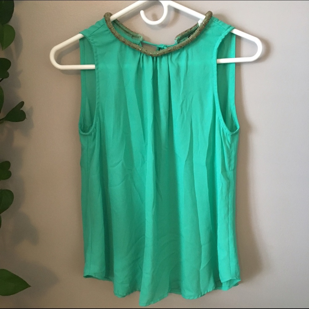 Flowy turquoise green tank top