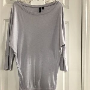 4 tops light grey, orange,navy and dark grey