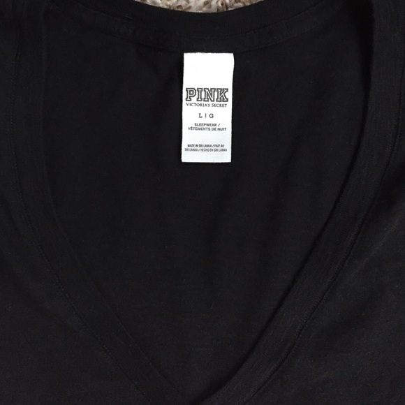 PINK Victoria's Secret Tops - Black short sleeve vneck tshirt PINK Victoria's Secret Tops - Black short sleeve vneck tshirt