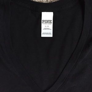 PINK Victoria's Secret Tops - Black short sleeve vneck tshirt PINK Victoria's Secret Tops - Black short sleeve vneck tshirt