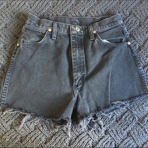 Black vintage denim shorts