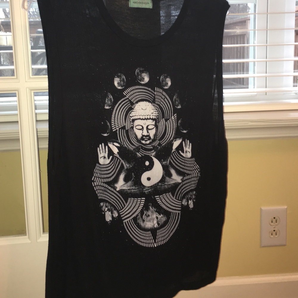 Buddha and Moons graphic tank