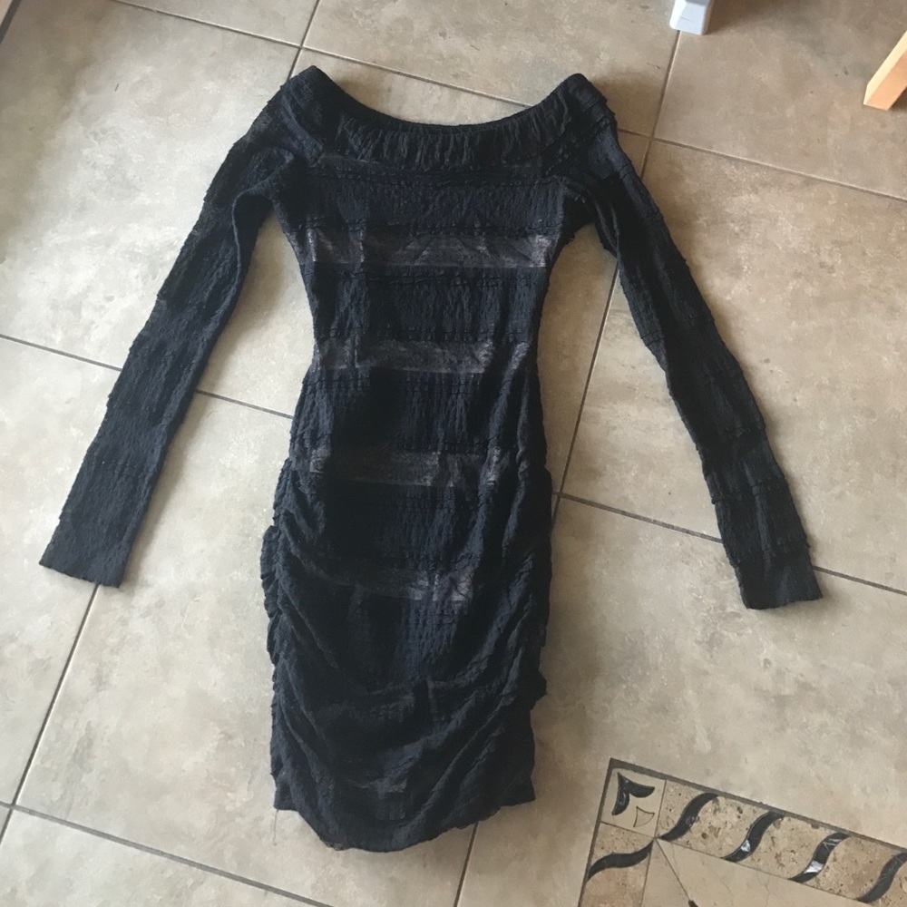 NEW BCBGMaxAzria Halle Lace Shirred Dress - Picture 3 of 4
