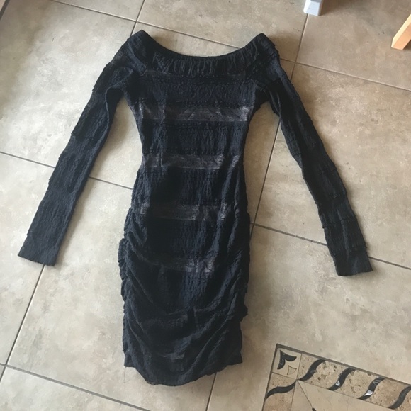 NEW BCBGMaxAzria Halle Lace Shirred Dress - Picture 3 of 4