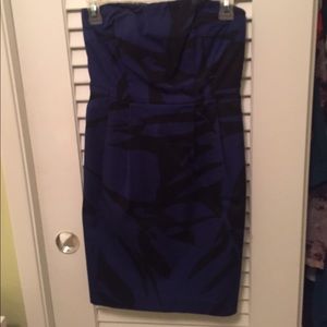 Express Black and Blue Strapless Dress size 0