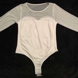 White mesh bodysuit