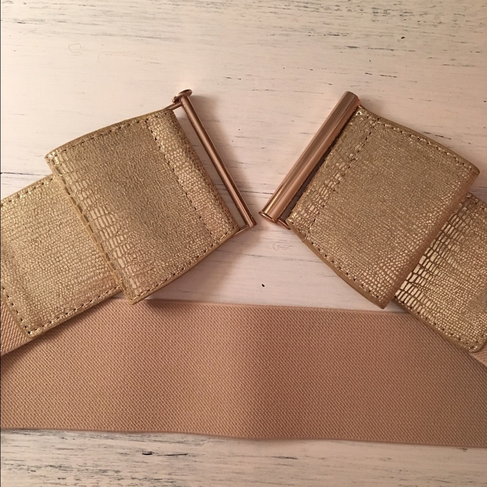 1 DAY SALE! champagne gold bow statement belt