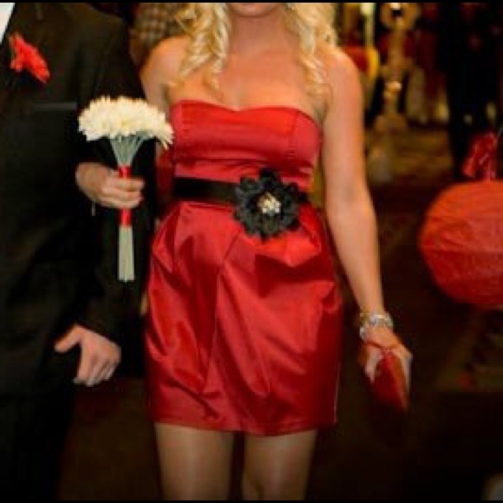 Red mini dress