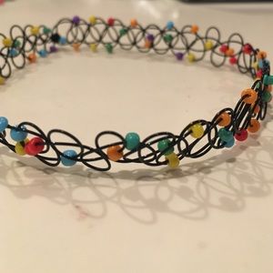 Rainbow beaded chocker necklace