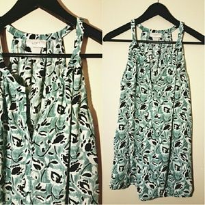 NWOT LOFT Light Teal / Aquamarine Printed Top