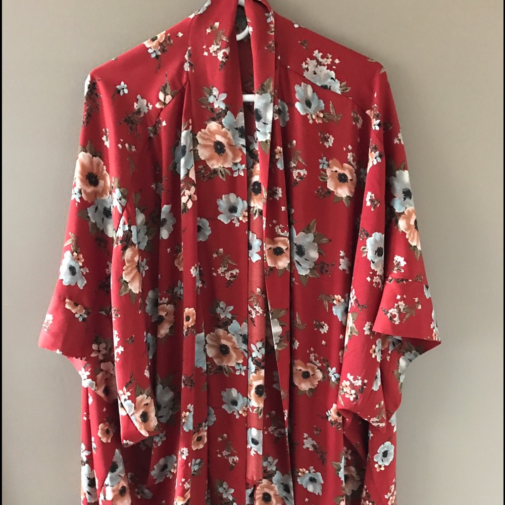 Red Floral Kimono