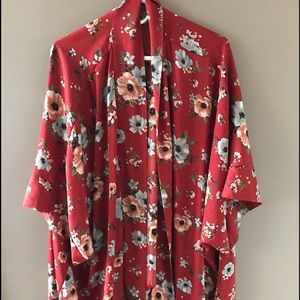 Red Floral Kimono